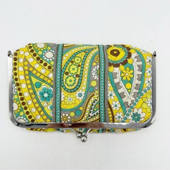 Vera Bradley Lemon Parfait Pattern Kiss &‎ Make Up Cosmetic Case w/Kiss Lock - Picture 1 of 10